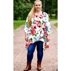 Vintage Come N See flowered flowy Plus size top 3x Boho